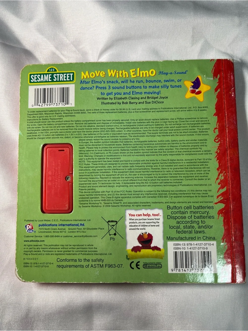 2009 Sesame Street Move With Elmo Play-A-Sound Hardcover Book‎